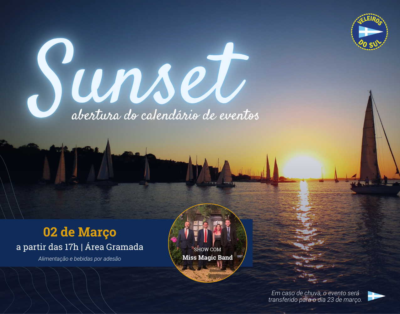 Sunset VDS deste sábado abrirá o calendário de eventos! Participe