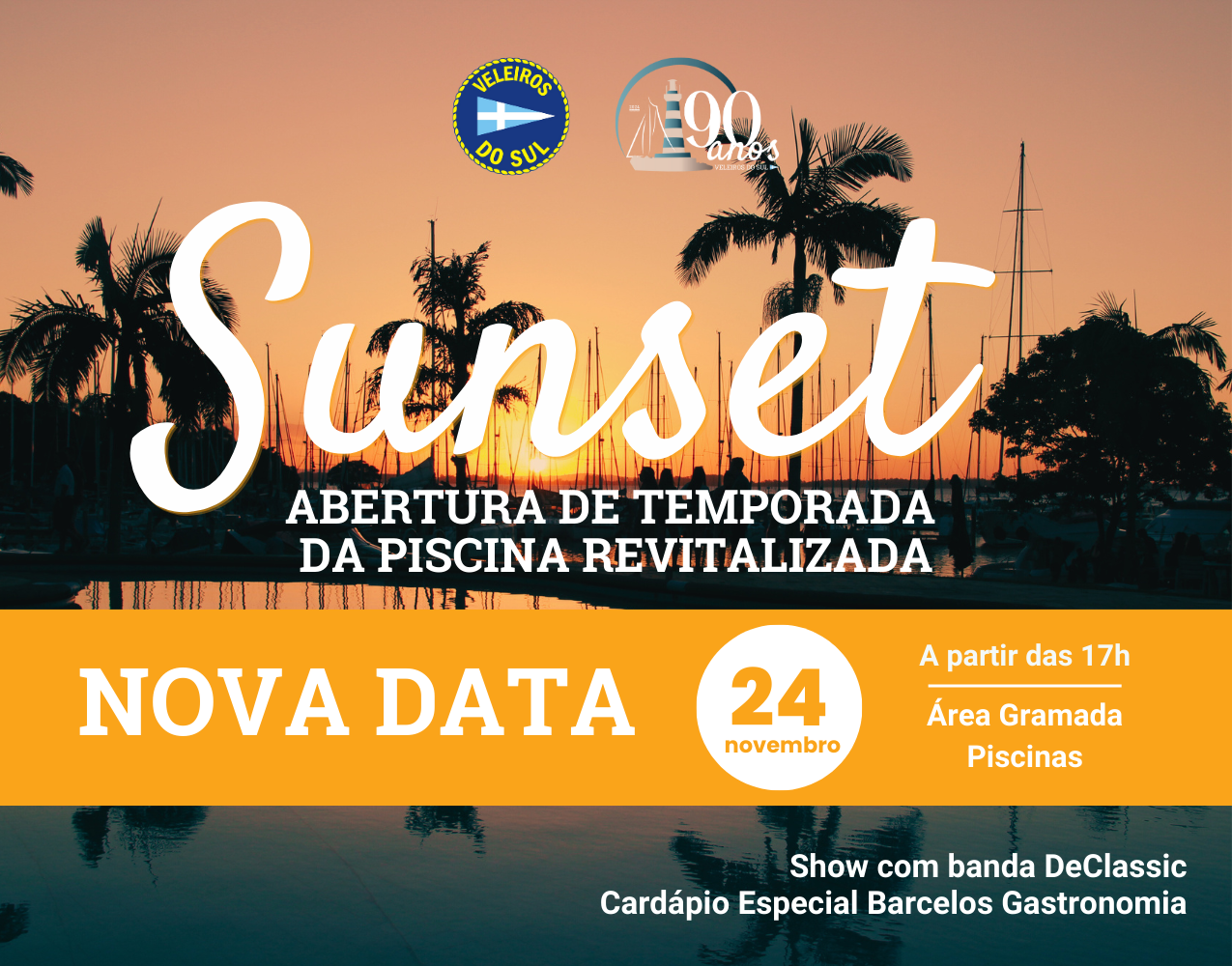 Nova data! Sunset de abertura da temporada de piscinas será no próximo domingo (24)